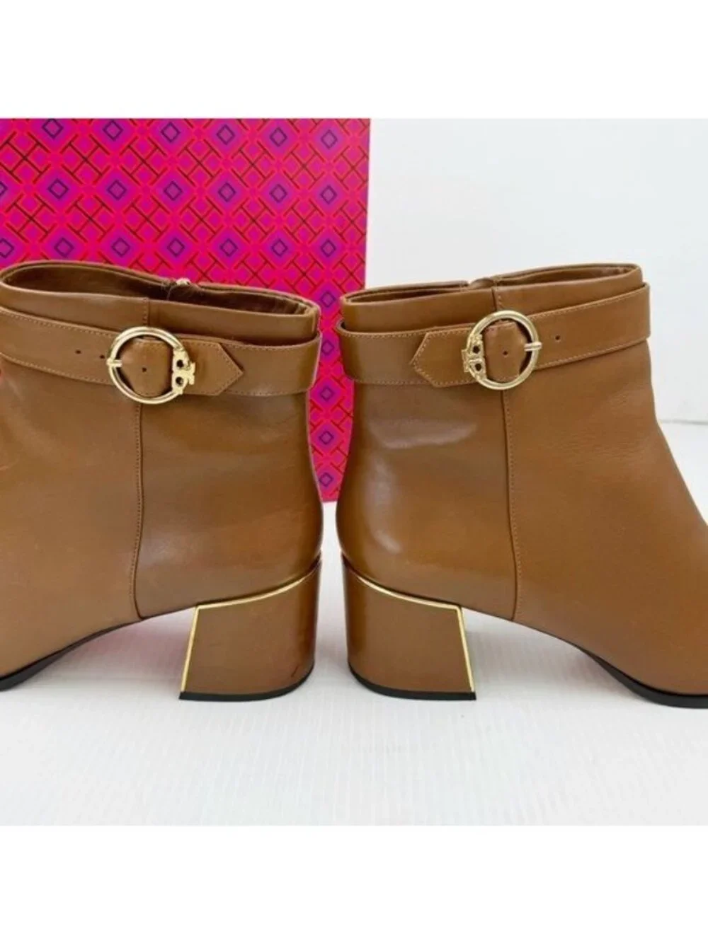Tory Burch Sofia 60mm ankle heeled  Booties Festival brown Size 11